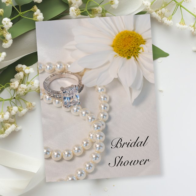 Elegant White Daisy Bridal Shower Invitation (Creator Uploaded)