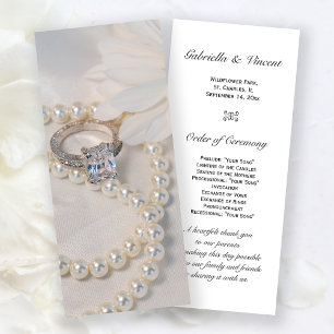Elegant White Daisy Wedding Ceremony Program Programme