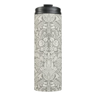 Elegant White Damask Floral Home Decor Thermal Tumbler