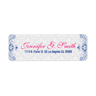 Elegant White Damasks & Royal Blue Floral Damasks