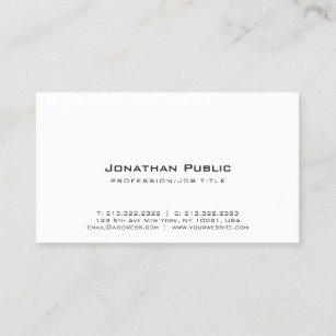 Elegant White Design Modern Creative Plain Business Card