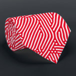 Elegant White Dots and Dashes on Chic Red Tie<br><div class="desc">Make a statement! A modern pattern of white dots and dashes on a red background, this men's neck tie is cool for the office, a night on the town, attending a wedding, your own wedding ceremony, for the groom or groomsmen or give as a gift to your husband, dad, brother...</div>