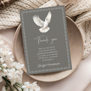 Elegant White Dove Funeral Thank You Card