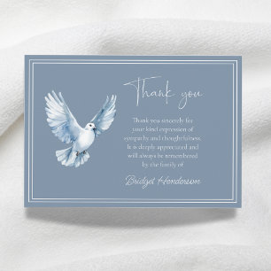 Elegant White Dove Funeral Thank You Card