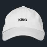 Elegant White Elegant Cap with King Text Printed<br><div class="desc">Elegant Cotton Cap with King Embroidery Crafted from soft cotton,  this cap showcases the embroidered "King" text for a refined,  casual look.</div>