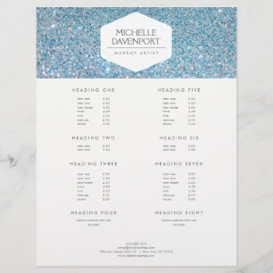 ELEGANT WHITE EMBLEM ON BLUE GLITTER FLYER