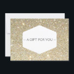 ELEGANT WHITE EMBLEM ON GOLD GLITTER Gift Card<br><div class="desc">Coordinates with the ELEGANT WHITE EMBLEM ON GOLD GLITTER Business Card Template. © 1201AM CREATIVE</div>
