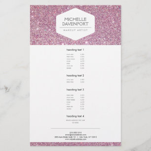 ELEGANT WHITE EMBLEM ON PINK GLITTER Flyer