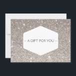ELEGANT WHITE EMBLEM SILVER GLITTER Gift Card<br><div class="desc">Coordinates with the ELEGANT WHITE EMBLEM ON SILVER GLITTER Business Card Template. © 1201AM CREATIVE</div>