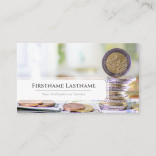 Elegant white euro money currency financial expert business card