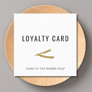 Elegant White Faux Gold Razor Loyalty Card