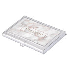 Elegant White Faux Marble Rose-Gold Accent