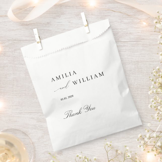 Elegant White Favour Bag for Wedding (Clipped)