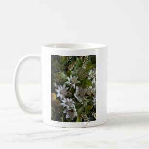 Elegant White Flannel Flower Minimalist Botanical  Coffee Mug