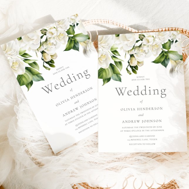 Elegant White Floral All seasons Wedding Invitation (Creator Uploaded)