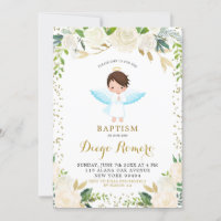 Elegant White Floral Angelic Boy Baptism