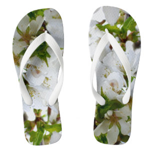 Elegant white floral blossom photo jandals
