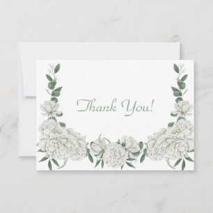 Elegant White Floral Bouquet Flat Card