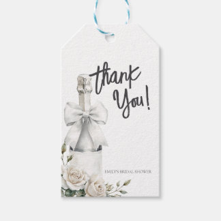 Elegant White Floral Brunch and Bubbly  Gift Tags