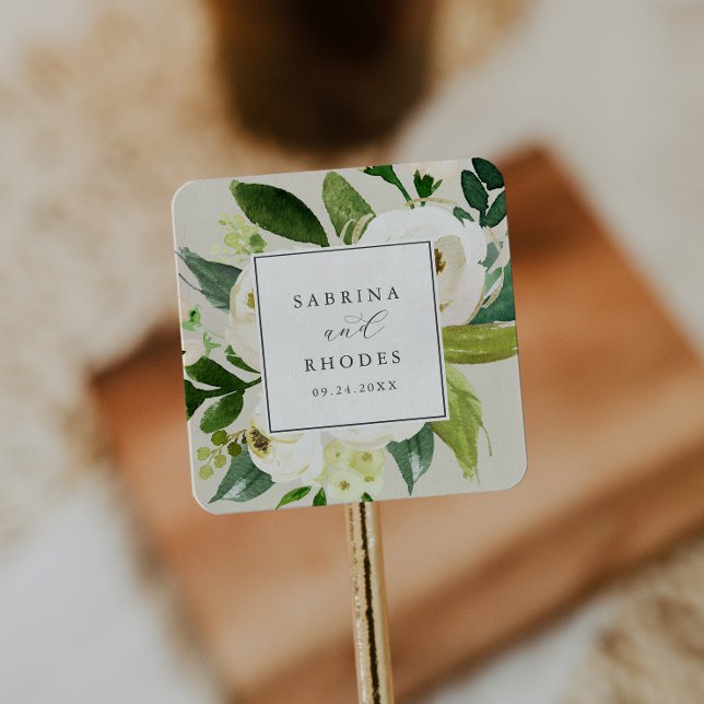 Elegant White Floral | Champagne Envelope Seals (Creator Uploaded)