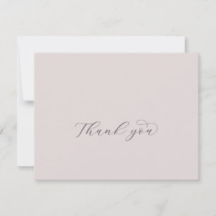 Elegant White Floral Coordinate Blush Mauve Thank You Card