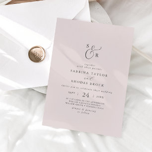 Elegant White Floral Coordinate   Blush Wedding Invitation