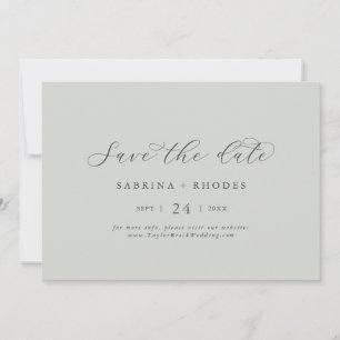 Elegant White Floral Coordinate Sage Green Save The Date