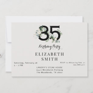 Elegant White Floral Cream Birthday II Invitation