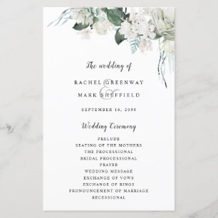 Elegant White Floral Dusty Blue Sage Green Wedding