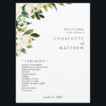 Elegant White Floral III Wedding Program Programme<br><div class="desc">White Floral Elegant Wedding Program. White background. White Roses.</div>