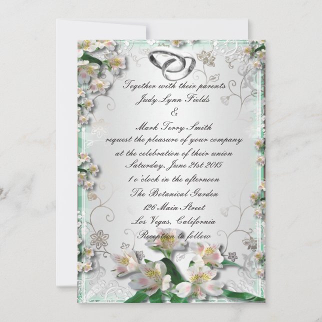 Elegant White Floral Invitation (Front)