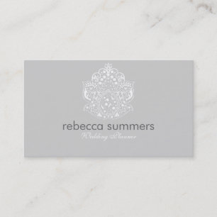 Elegant White Floral Lace Ornament Business Card