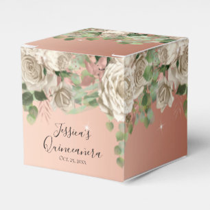Elegant White Floral Quinceanera Favour Box
