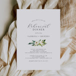 Elegant White Floral Rehearsal Dinner Invitation<br><div class="desc">This elegant white floral rehearsal dinner invitation is perfect for a classic wedding rehearsal. The modern vintage design features beautifully romantic ivory and cream watercolor rose and peony flowers with dark green leaves,  greenery and botanicals.</div>