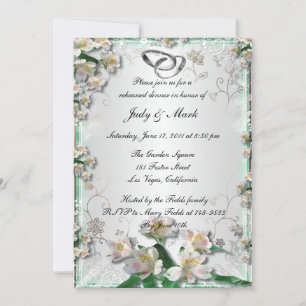 Elegant White Floral Rehearsal Dinner Invitation
