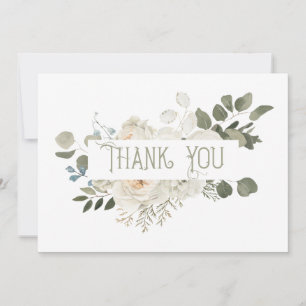 Elegant White Floral Thank You