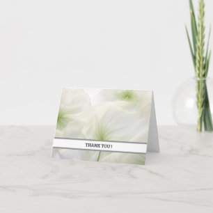 Elegant White Floral Thank You Card   Customisable