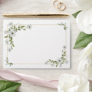 Elegant White Floral Wedding Envelope Liner Design