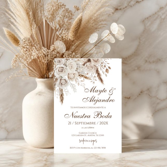 Elegant White Floral Wedding Invitation (Creator Uploaded)