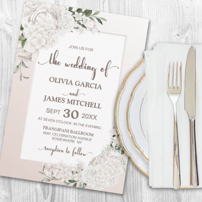 Elegant White Floral Wedding Invitation (Creator Uploaded)