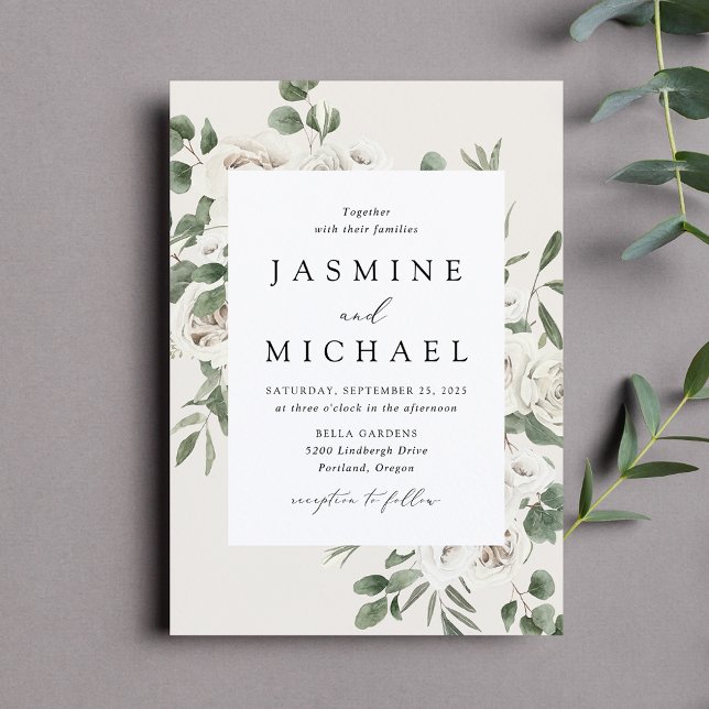 Elegant White Floral Wedding Invitation (Creator Uploaded)
