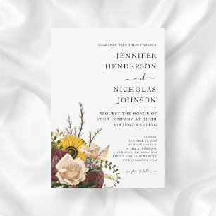 Elegant White Floral Wedding Invitation