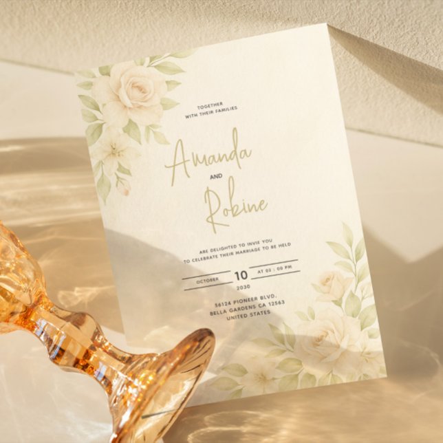 Elegant White Floral Wedding Invitation (Creator Uploaded)
