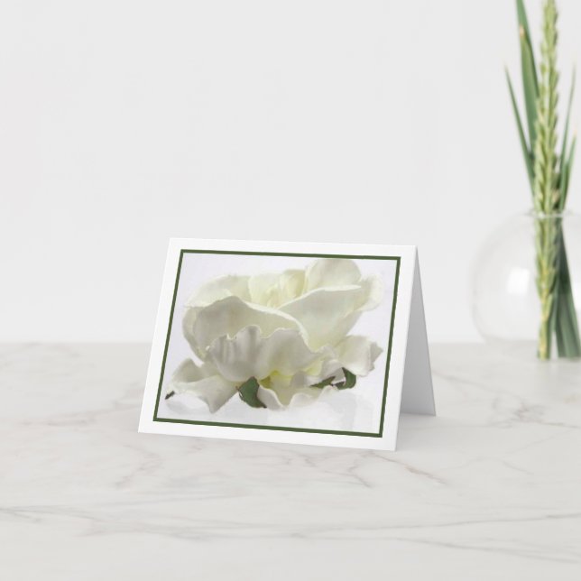 Elegant White Floral Wedding Notecards (Front)