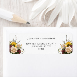  Elegant White Floral Wedding Return Address