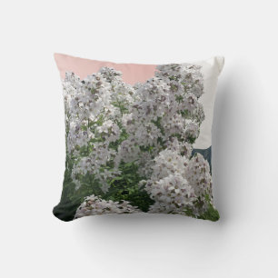 Elegant White Flower Blossoms Cushion