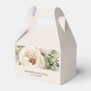 Elegant White Flower Bouquet Watercolor  Favour Box