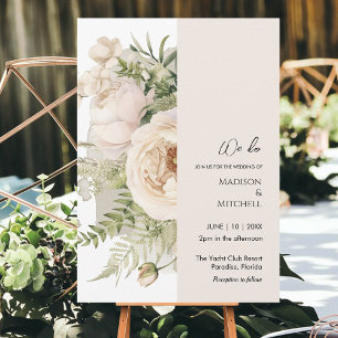 Elegant White Flower Bouquet Watercolor Invitation