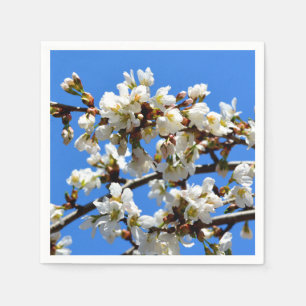 Elegant white flowering blossoms napkin