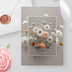 Elegant White Flowers 3D Frame Unique Wedding Invitation